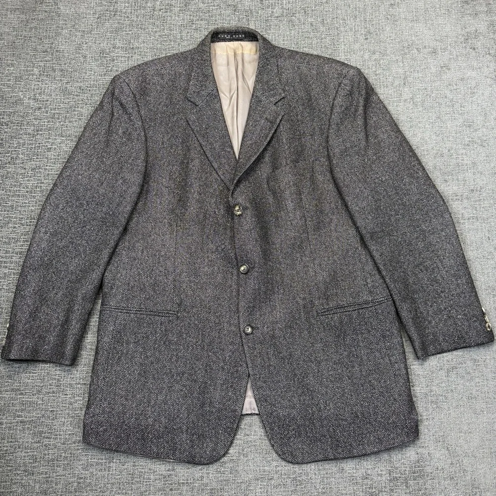 Hugo‎ Boss Sport Coat Men's 46R Gray Einstein Silk Wool Blazer USA